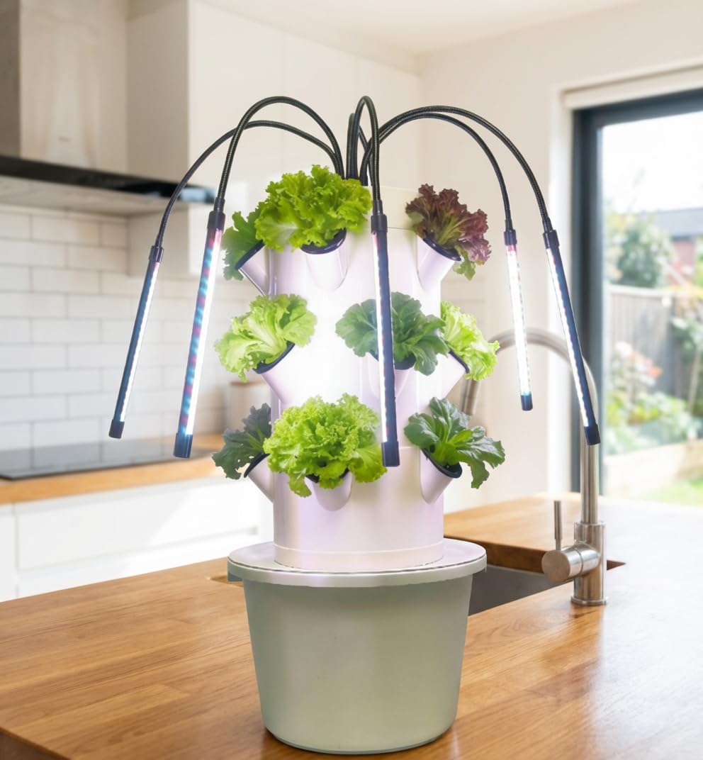 Indoor Herb Garden Grow Light Smart Kit - Verticaal hydroponisch kweeksysteem | 3-laags binnenkweekset