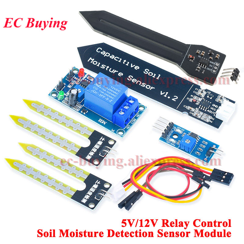 Soil Moisture Sensor Relay Module Arduino - Capacitieve Bodemvochtsensor Module Detectie Bodemvochtigheid 5V