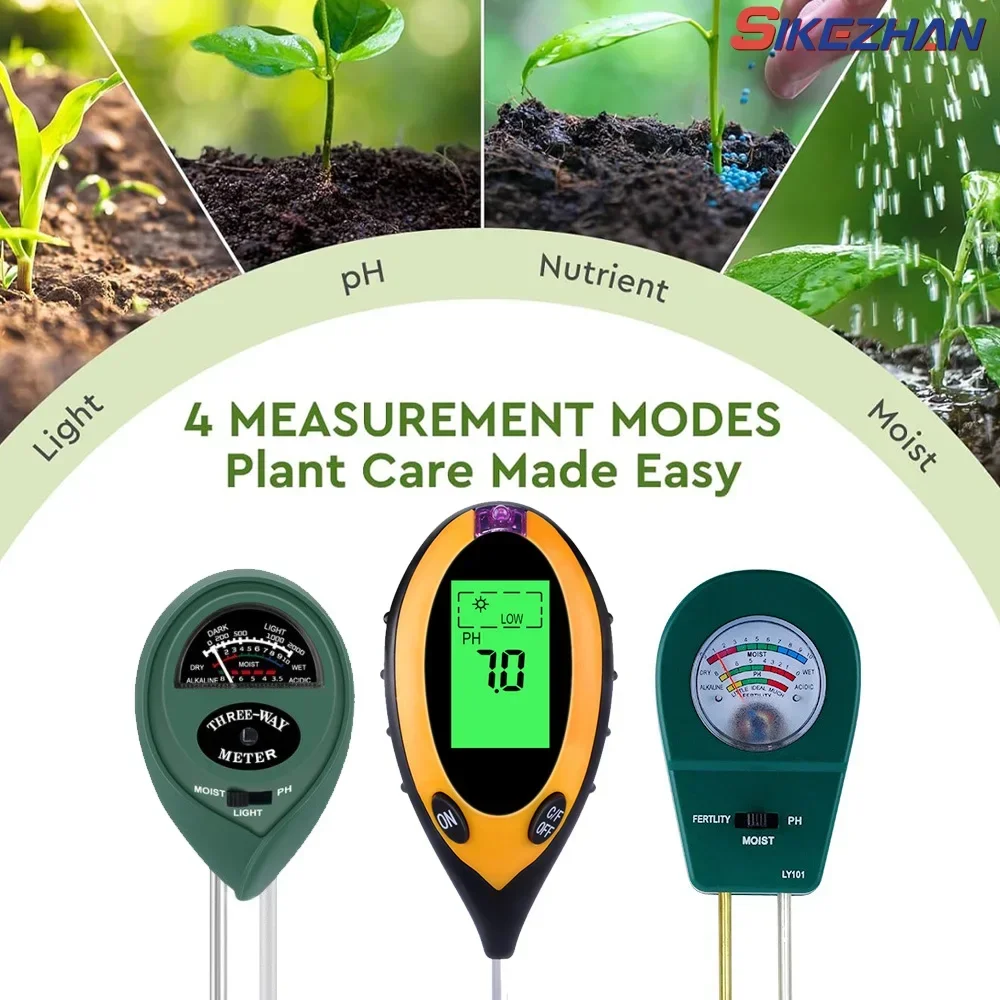 Soil Ph Meter 3 In 1 Moisture Sunlight - 3/4/in-1 Bodem PH Meter Bodem Tester