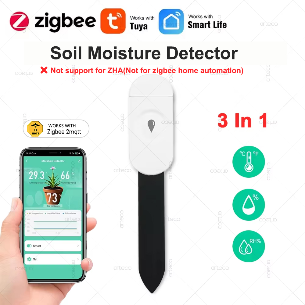 Tuya Zigbee Soil Moisture Temperature Sensor - Tuya Zigbee 3.0 Bodemvocht Tester Vochtigheid