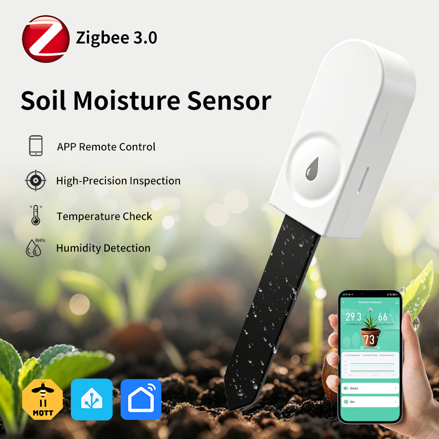 Tuya Zigbee Soil Moisture Temperature Sensor - Tuya Zigbee3.0 Bodemvochtsensor Temperatuur-vochtigheidsdetectie Smart Soil