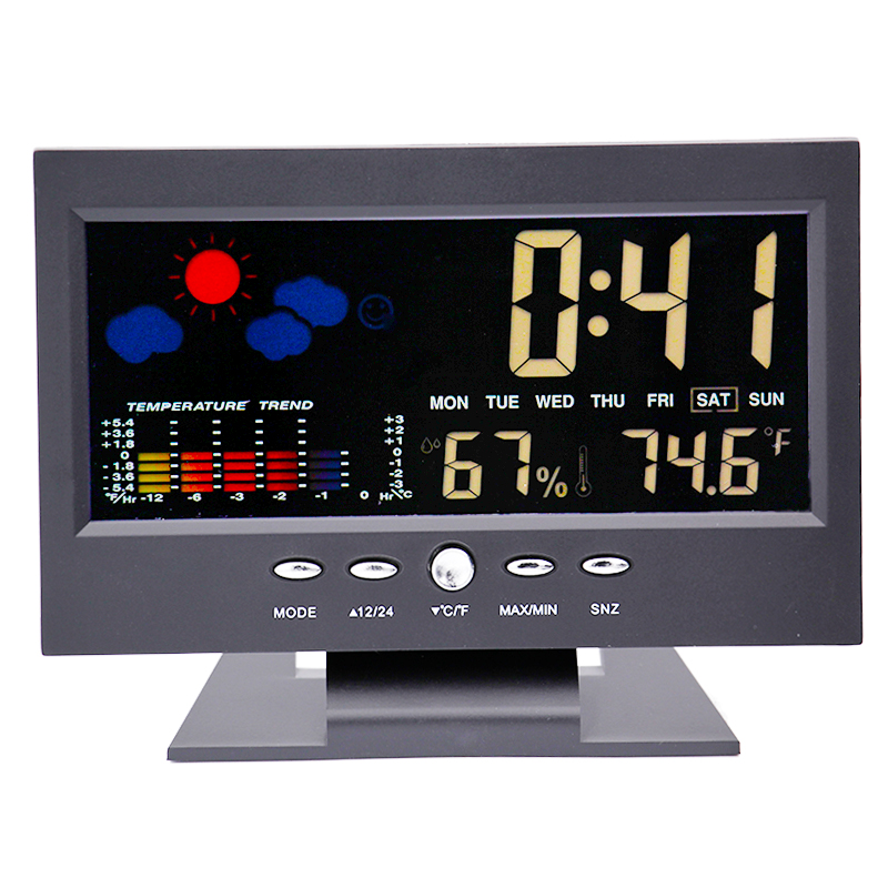 Wireless Weather Station Indoor Outdoor - Multifunctioneel digitaal weerstation Thermometer Hygrometer Kleurrijke