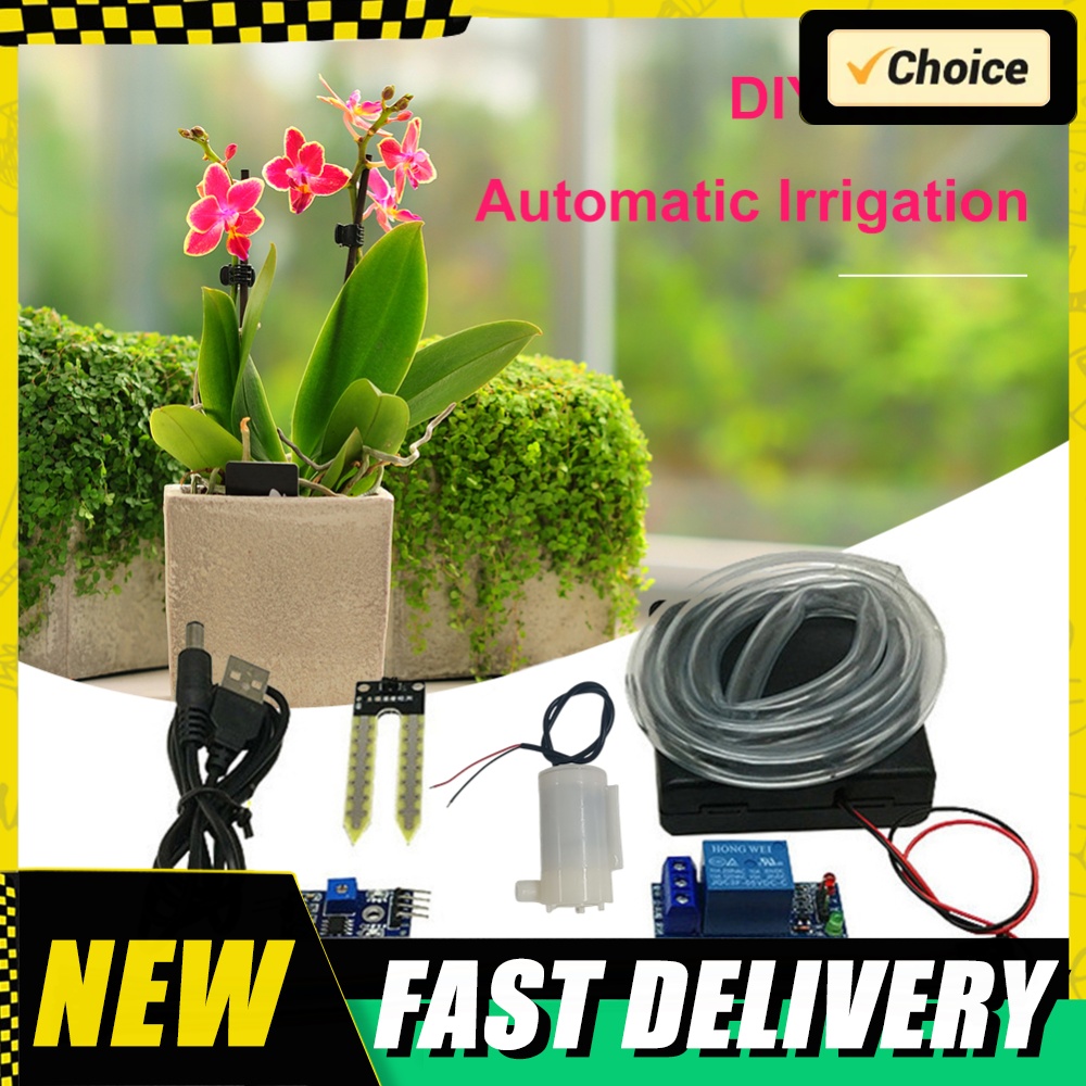 Soil Moisture Sensor Relay Module Arduino - Automatische irrigatiemodule DIY-kit, automatische irrigatie-tuinset, bodemvochtigheidssensor,