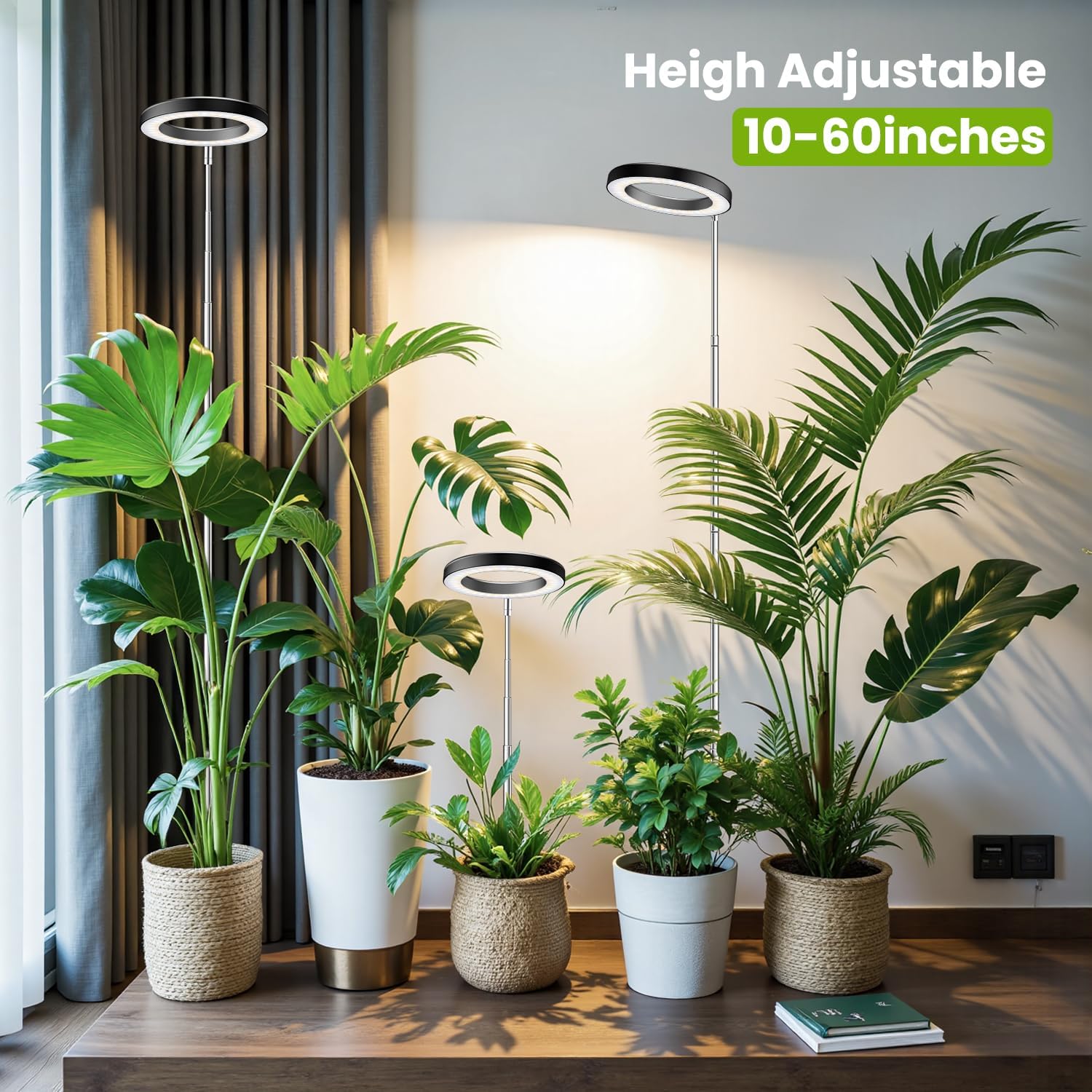 Plant Grow Light Full Spectrum Clip On - Instelbare LED-kweeklamp voor binnenplanten, 72 full-spectrum