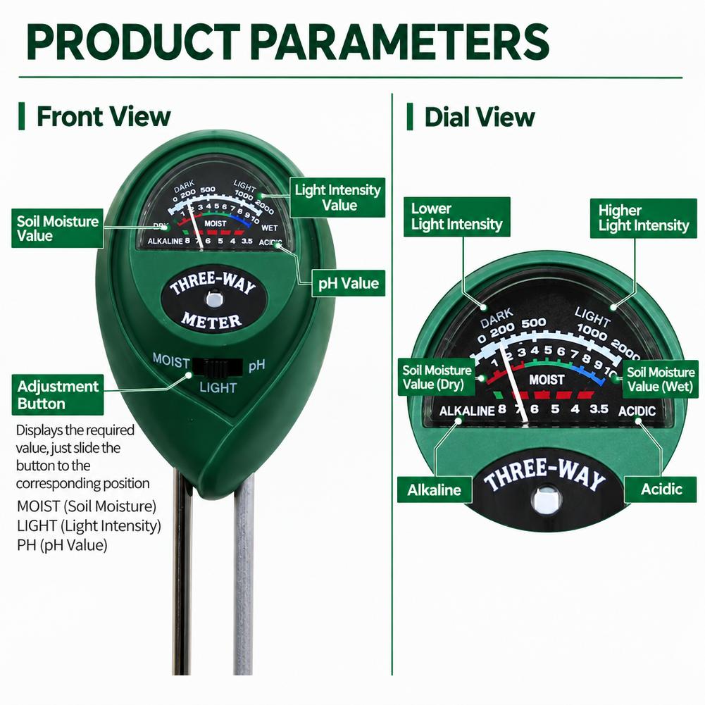 3-in-1 Bodemtester Watervocht, - Soil Ph Meter 3 In 1 Moisture Sunlight recensie en prijs