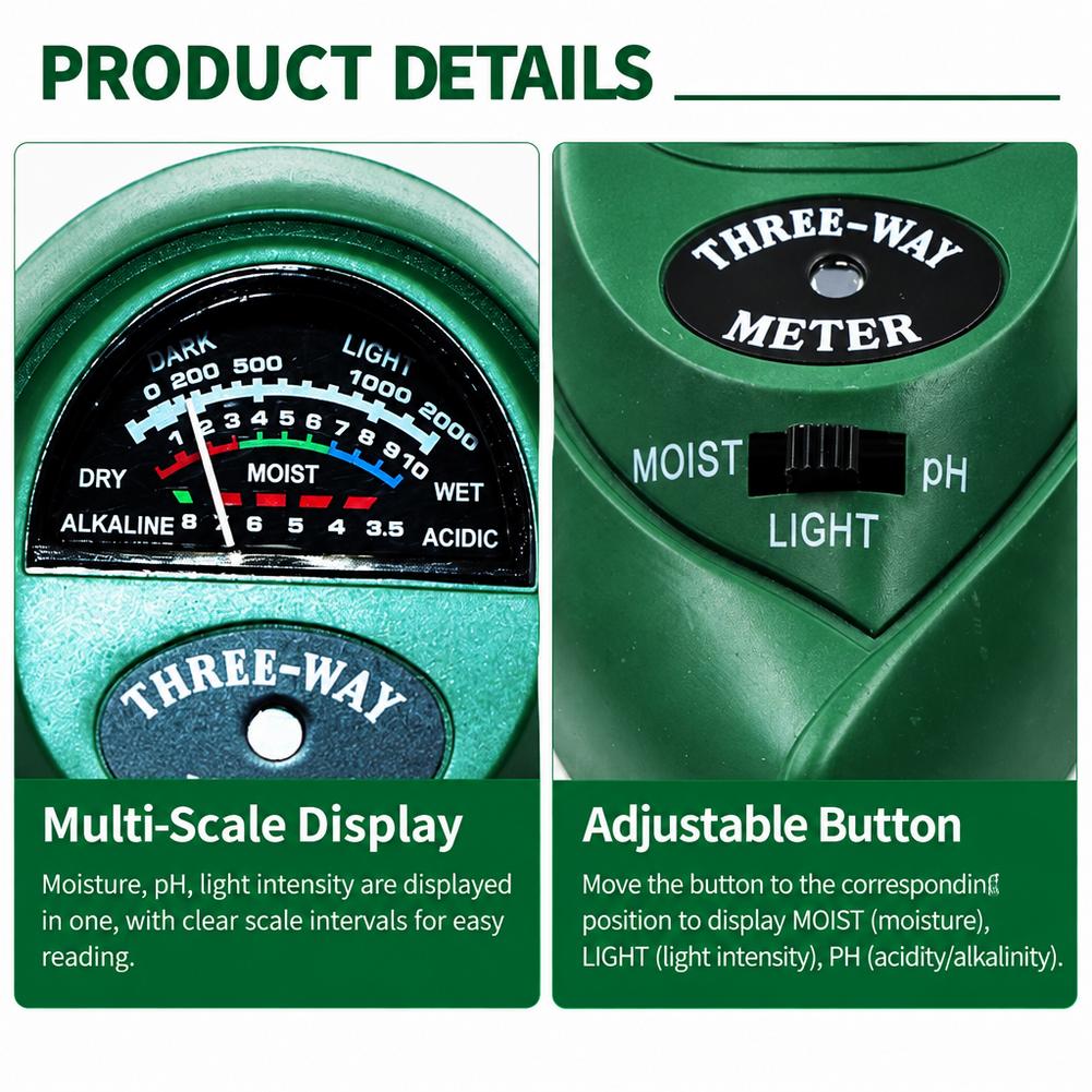 3-in-1 Bodemtester Watervocht, - Soil Ph Meter 3 In 1 Moisture Sunlight recensie en prijs