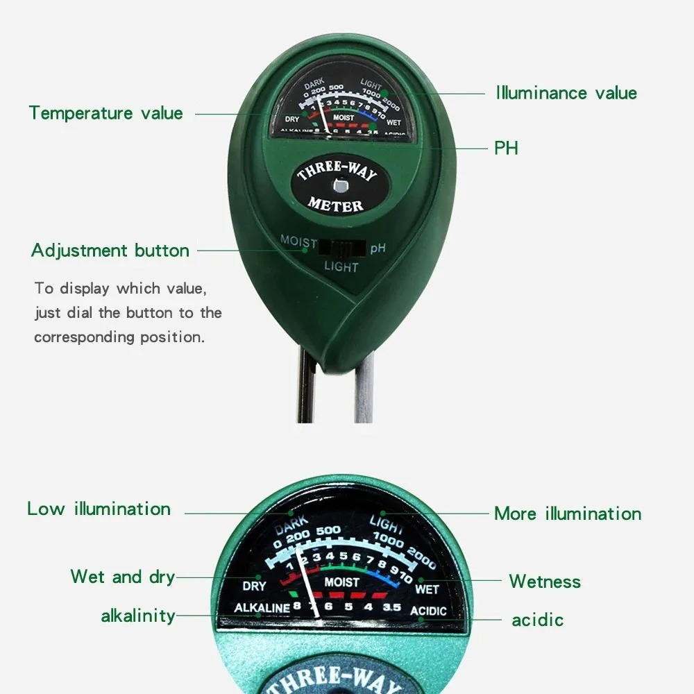 3-in-1 bodem-pH-meter, bodemvo - Soil Ph Meter 3 In 1 Moisture Sunlight recensie en prijs