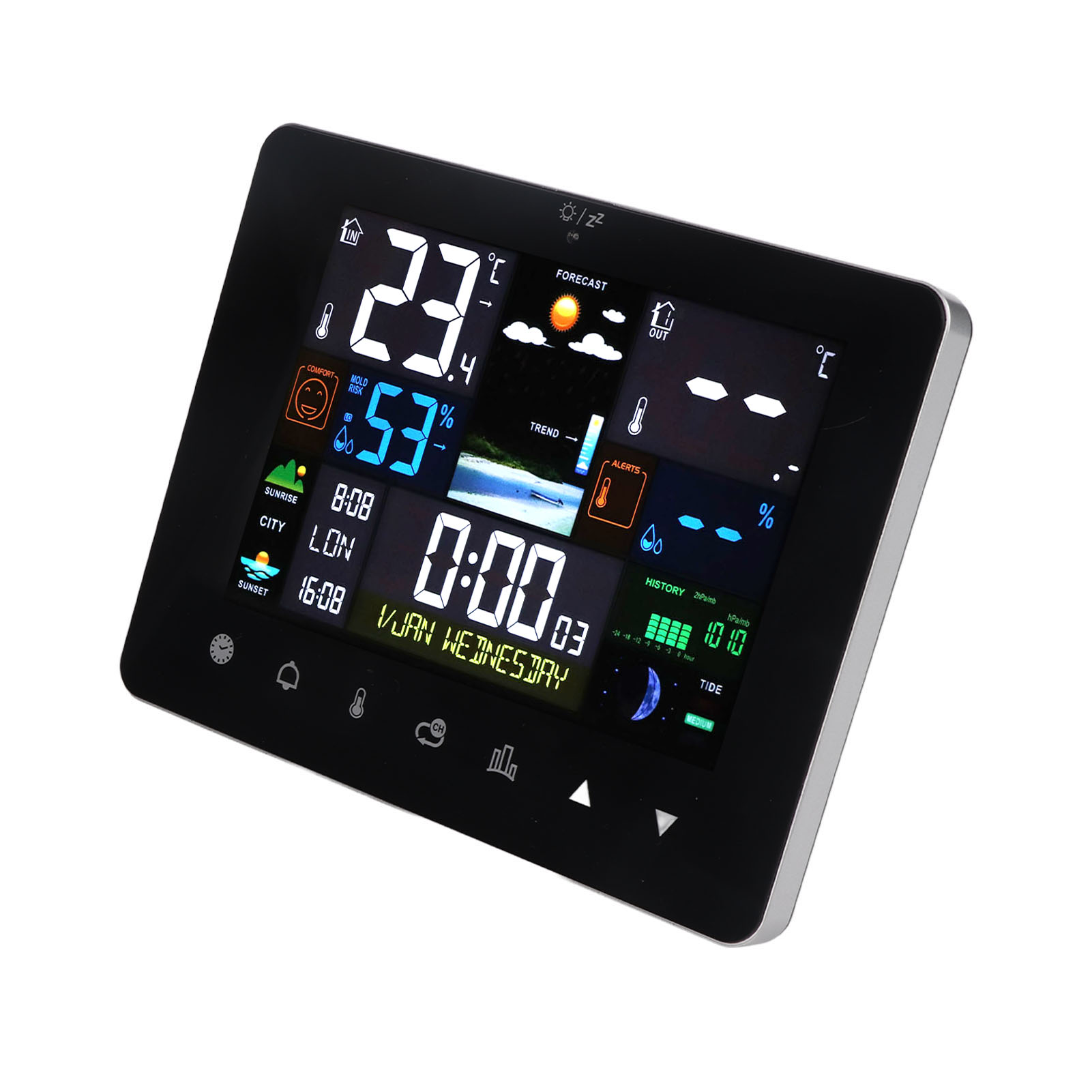 Kleurrijk touchscreen digitale - Wireless Weather Station Indoor Outdoor recensie en prijs