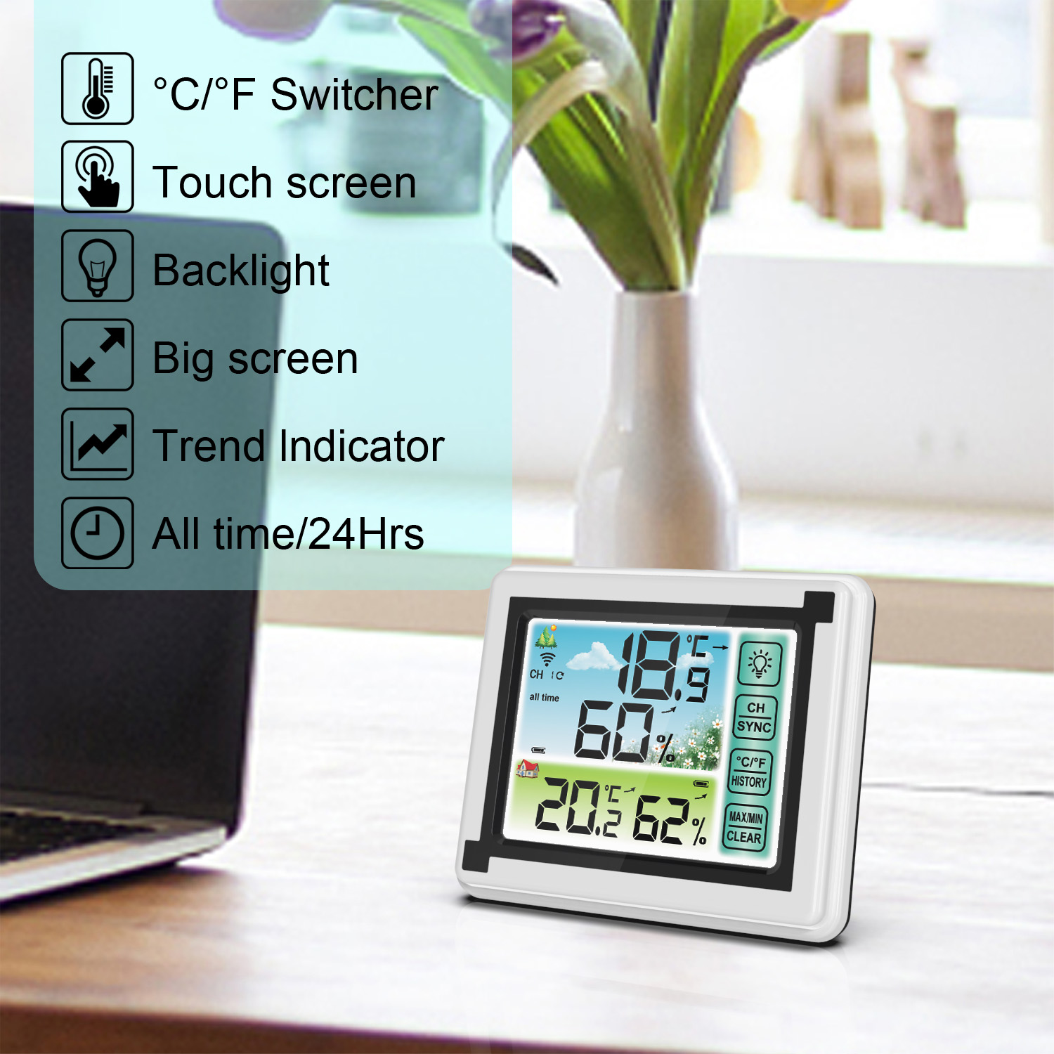 Draadloos digitaal weerstation - Wireless Weather Station Indoor Outdoor recensie en prijs