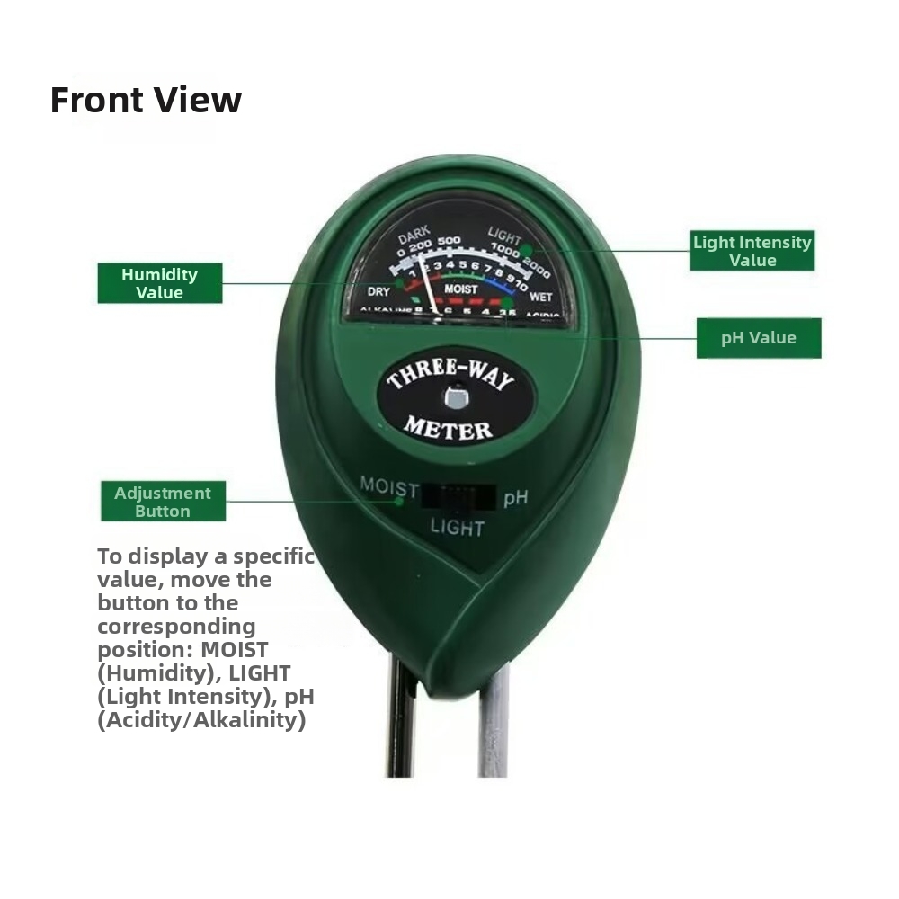 3-in-1 Bodem-pH-meter Bodemvoc - Soil Ph Meter 3 In 1 Moisture Sunlight recensie en prijs