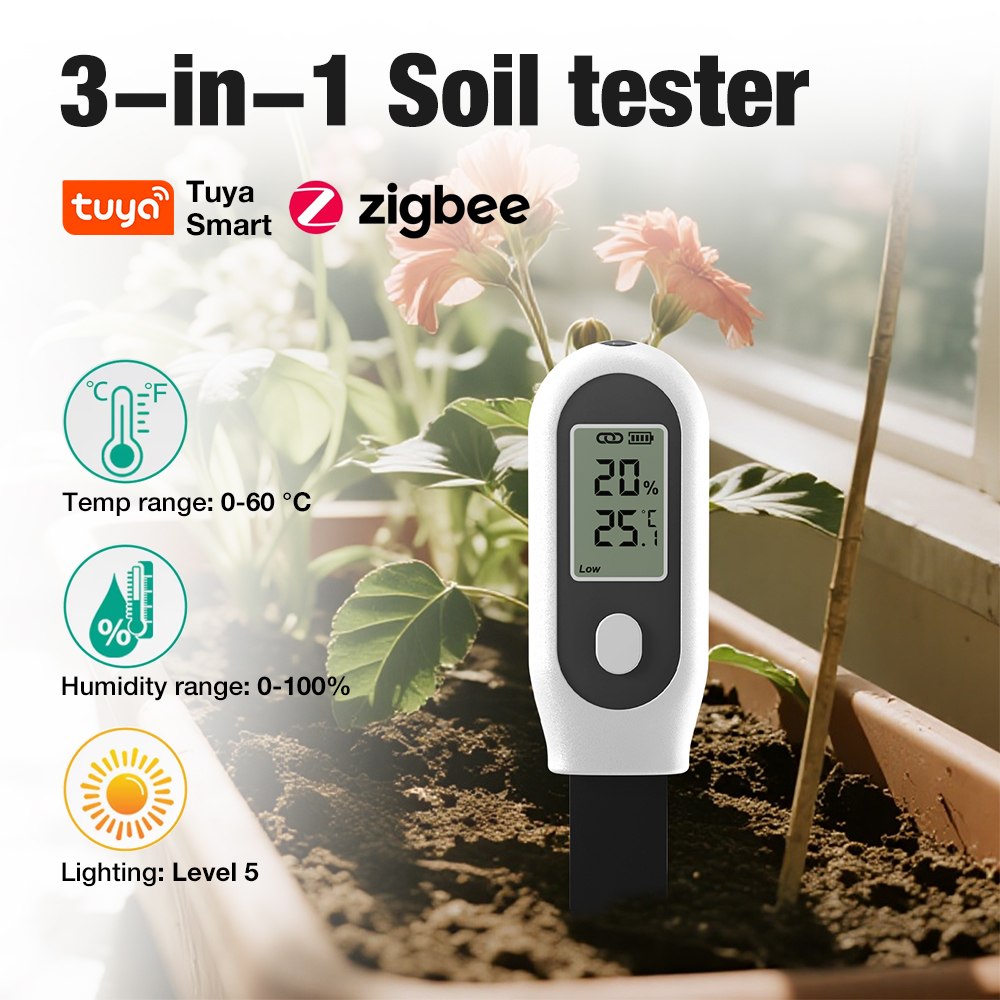 3-in-1 Bodemtester Zigbee Slim - Tuya Zigbee Soil Moisture Temperature Sensor recensie en prijs