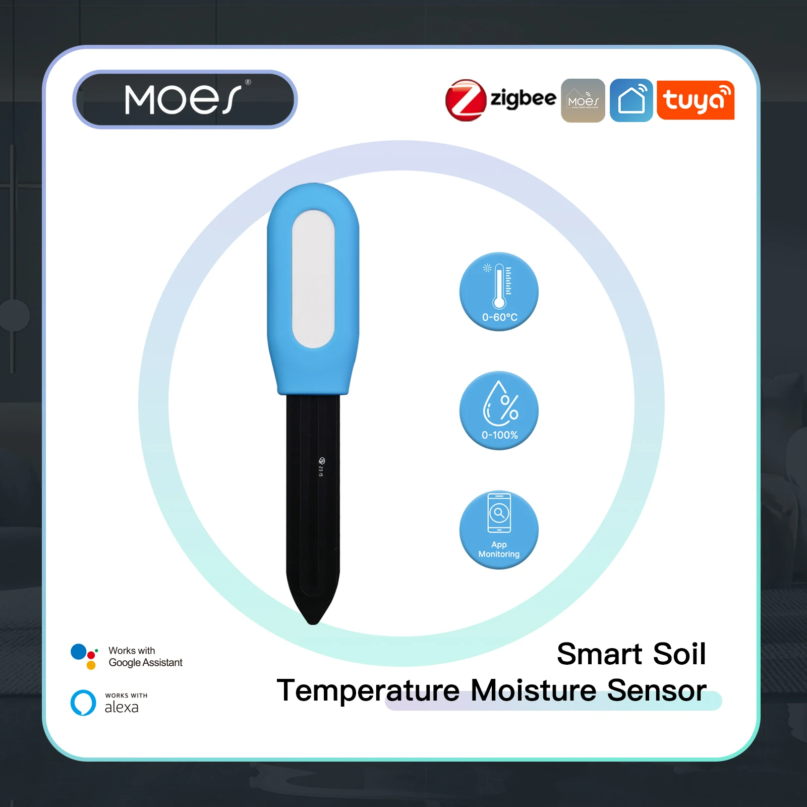 Moes Slimme Zigbee Bodemtemper - Smart Plant Sensor Soil Moisture Meter recensie en prijs