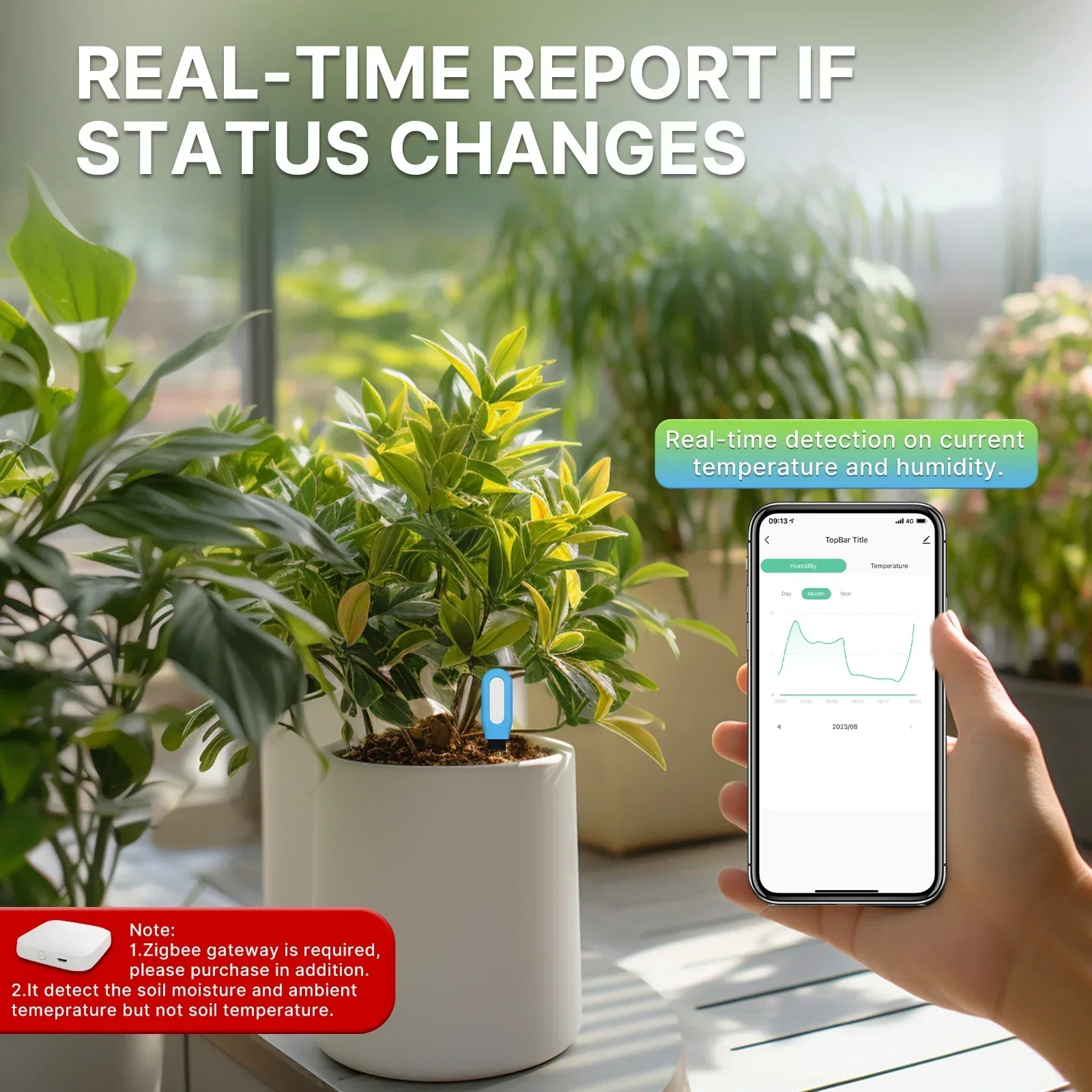 Moes Slimme Zigbee Bodemtemper - Smart Plant Sensor Soil Moisture Meter recensie en prijs