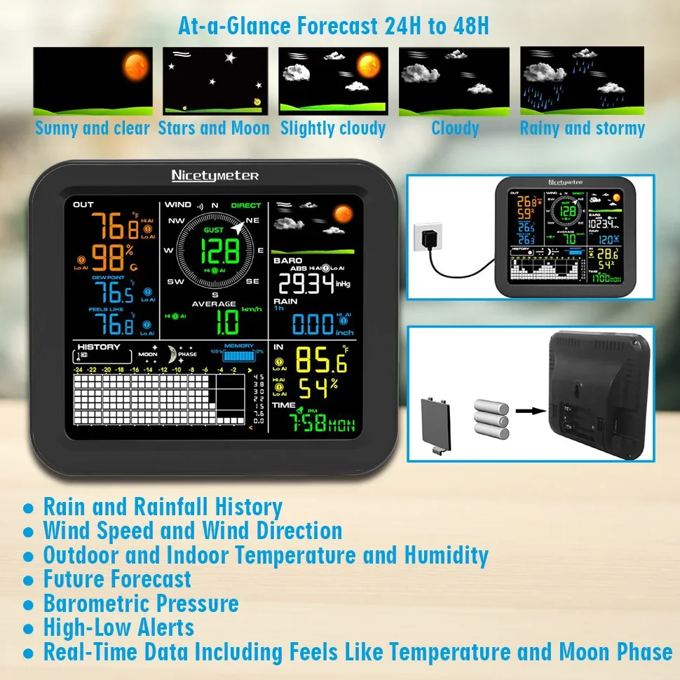 Outdoor Windsnelheid Regenval  - Wireless Weather Station Indoor Outdoor recensie en prijs