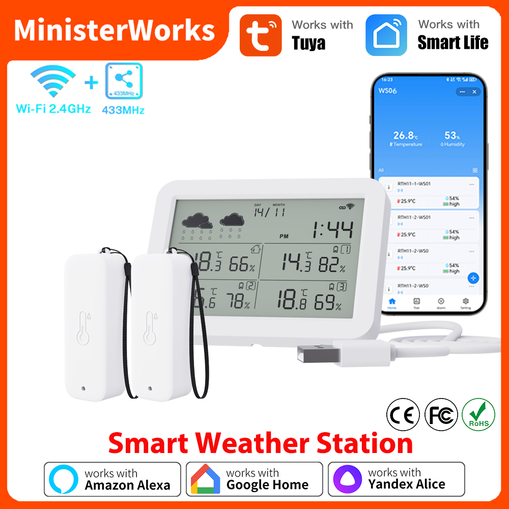 Tuya WiFi-weerstation RF433 Dr - Wireless Weather Station Indoor Outdoor recensie en prijs