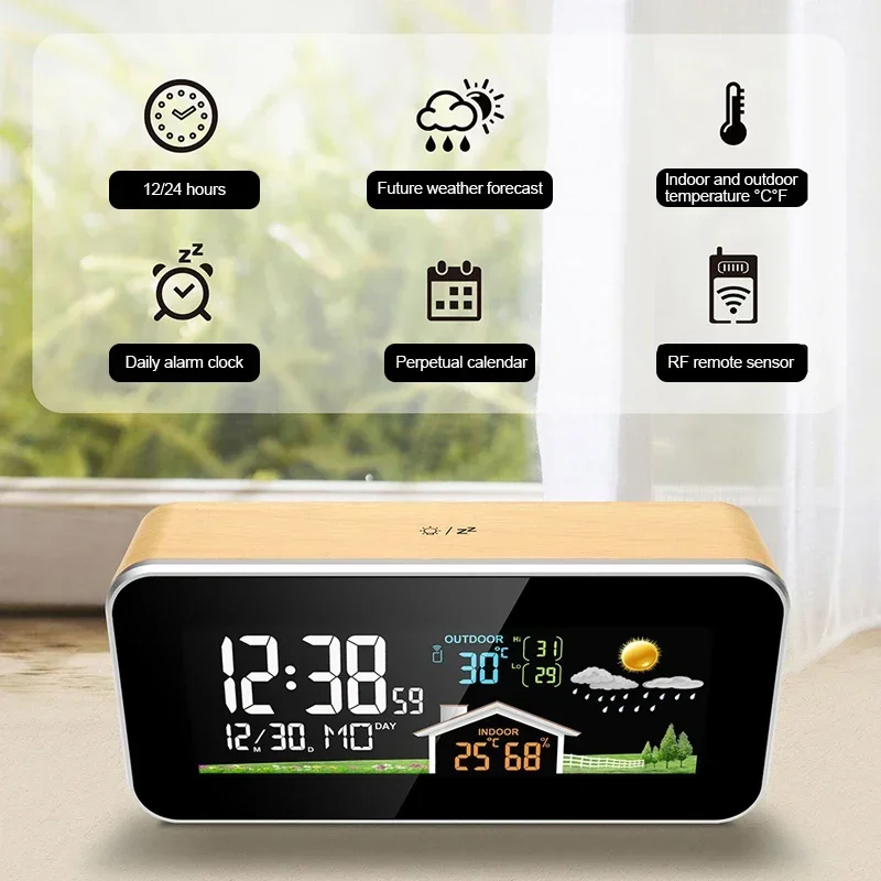 Houten draadloos weerstation w - Wireless Weather Station Indoor Outdoor recensie en prijs