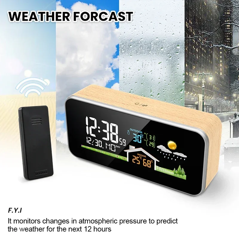 Houten draadloos weerstation w - Wireless Weather Station Indoor Outdoor recensie en prijs