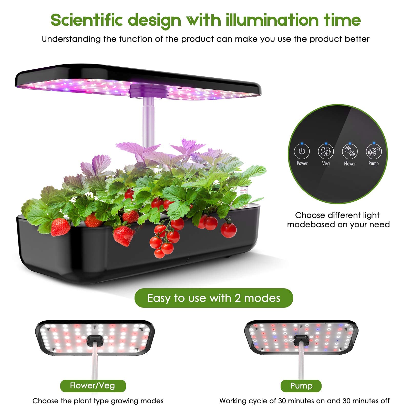 Hydrocultuur kweeksysteem 12-p - Indoor Herb Garden Grow Light Smart Kit recensie en prijs