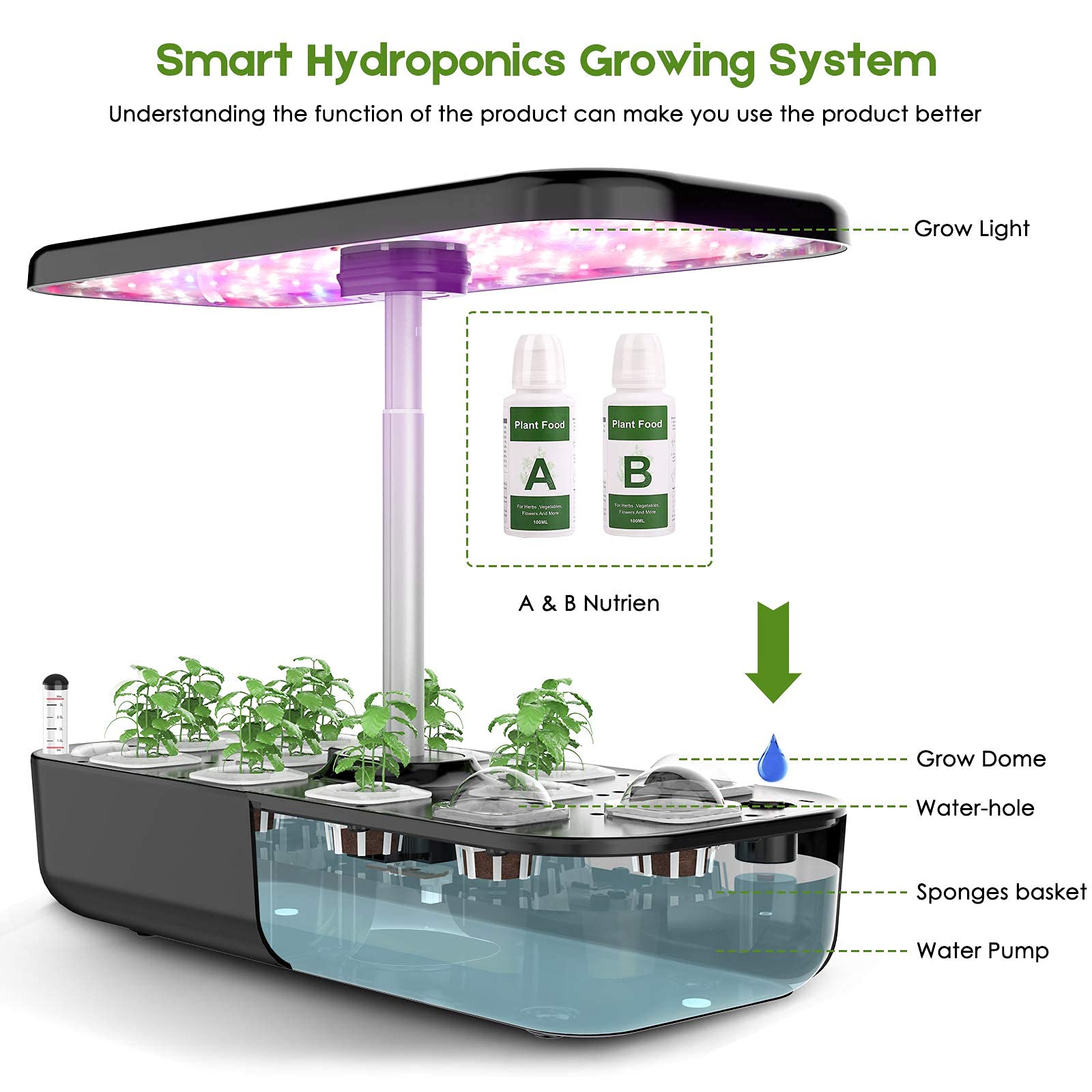 Hydrocultuur kweeksysteem 12-p - Indoor Herb Garden Grow Light Smart Kit recensie en prijs