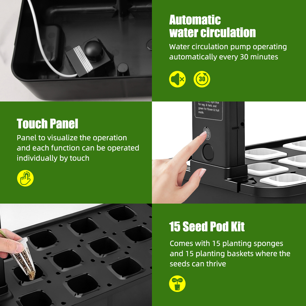 【Hot】15-Pods Indoor Hydroponic - Indoor Herb Garden Grow Light Smart Kit recensie en prijs